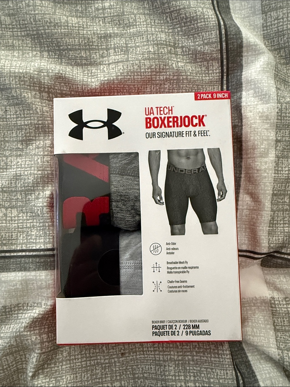 Under Armour UA Tech Boxerjock 2-Pack - Gary and silver with Black  waistband